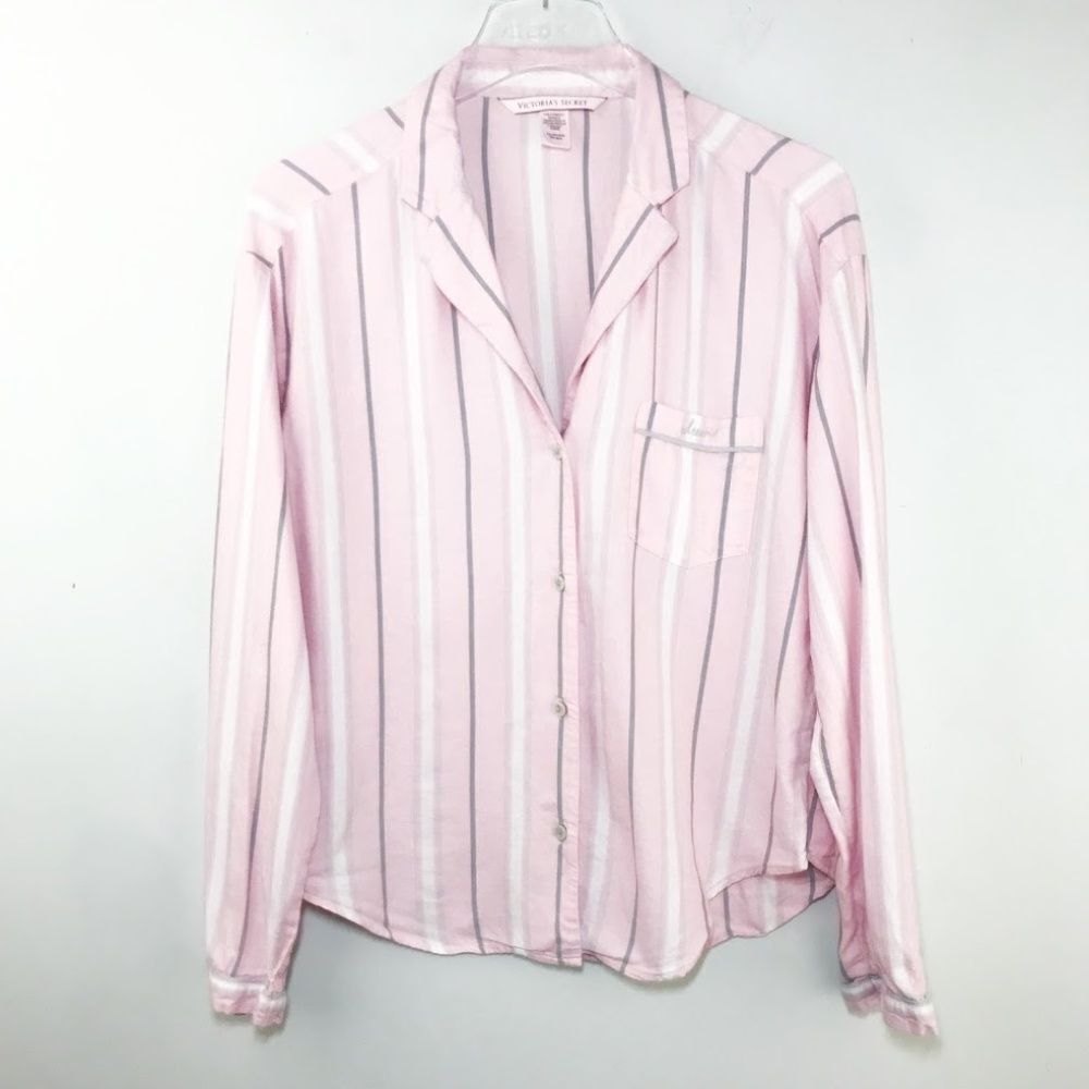 Victoria Secret Flannel Pajama Top Button Down